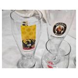 Lot of Beer Glasses and Mugs Including Erdinger, Franziskaner, Binding Bier Mugs and Others