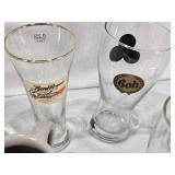 Lot of Beer Glasses and Mugs Including Erdinger, Franziskaner, Binding Bier Mugs and Others