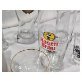 Lot of Beer Glasses and Mugs Including Erdinger, Franziskaner, Binding Bier Mugs and Others