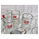 Lot of Barware Glasses and Mugs Including Schlitz, Miller, Heineken, Smirnoff Mule and More