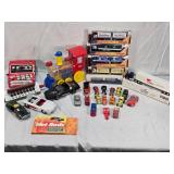 Assorted Vintage and Toy Vehicles, Arithmetic Quiz, Small Foreign Beer Semis and Harmonicas