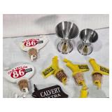Golden Champale and Metbrau Inflatable Advertising Displays, Liquor Pourers, and Bottle Openers including Hamms and Stoppers