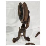 Scrap Iron Fan Housing, Cast Iron Barn Pulley, and Miscellaneous Hardware