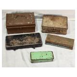 Lot of Vintage Metal Storage Boxes