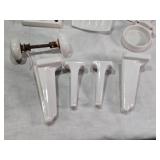 Corning Ware MW-2 Microwave Browner Grill, Ceramic Fixtures, and Vintage Faucet Set