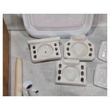 Corning Ware MW-2 Microwave Browner Grill, Ceramic Fixtures, and Vintage Faucet Set