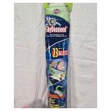 Lot of Vintage Toys and Collectibles including Little Tikes Piggy Bank, Toy Story Kite, and Trading Cards Like PukeMon