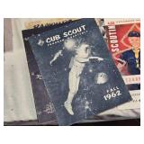 Mixed Vintage Media Including 1960 era Cub Scout Magazines, Piano Rolls, Sheet Music and More