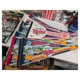 Massive Minnesota Twins Memorabilia Collection including Over 70 Pennants, Programs from the 1970s, and Collectible Cups