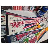 Massive Minnesota Twins Memorabilia Collection including Over 70 Pennants, Programs from the 1970s, and Collectible Cups