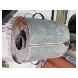 1930s Montgomery Ward Electric Fence Controller and Vintage Fuel Tanks and Akron Diamond Kerosene Lamp