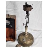 1930s Montgomery Ward Electric Fence Controller and Vintage Fuel Tanks and Akron Diamond Kerosene Lamp