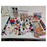 Lot of Toys and Collectibles including Wooden Blocks, Old Mickey Mouse Figures, Star Wars and More