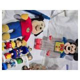 Lot of Toys and Collectibles including Wooden Blocks, Old Mickey Mouse Figures, Star Wars and More
