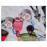 Lot of Toys and Collectibles including Wooden Blocks, Old Mickey Mouse Figures, Star Wars and More