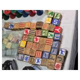 Lot of Toys and Collectibles including Wooden Blocks, Old Mickey Mouse Figures, Star Wars and More