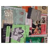 Lot of Vintage Publications and Catalogs including 1955 Mercury Body Parts Catalogue, Various Cookbooks, and Automotive Guides