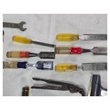 Ridgely Trimmer, Rex Riveter, Assorted Screwdrivers, Firestone and Wrenches