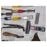 Ridgely Trimmer, Rex Riveter, Assorted Screwdrivers, Firestone and Wrenches