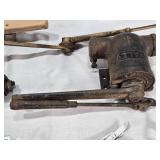 Vintage Tools and Hardware Items including Yale Door Closer, Drill, Another Door Closer, Pruners, Pliers and More