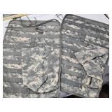 Military Items Including Military Photos, Molle II Desert Vest, Auto Seat Back Pouches, Medical Case, and Sign