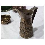 Movieland Wax Museum Tray, Italian Automobili Tray, Brass Bucket with Geese and Various Other Brass Items