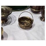 Movieland Wax Museum Tray, Italian Automobili Tray, Brass Bucket with Geese and Various Other Brass Items