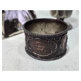 Vintage Aluminum and Silver Items including Seapod Trays, Bell, Goblet, and Napkin Ring