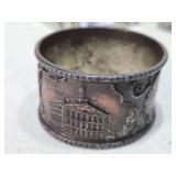 Vintage Aluminum and Silver Items including Seapod Trays, Bell, Goblet, and Napkin Ring