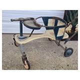 1940s-50s Pal Baby Walker and Welcome Sign On Vintage Ironing Board with Bunnies and Dragonflies