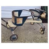 1940s-50s Pal Baby Walker and Welcome Sign On Vintage Ironing Board with Bunnies and Dragonflies