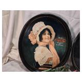 Coca-Cola Trays and Bottles, Full Vintage 7UP Bottle and More