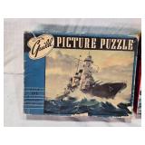 Lot of 5 Guild and Fighters for Freedom Picture Puzzles, including Guild No. 3900 and Fighters for Freedom No. 3902 - One has some bent pieces, One is Complete, One is Missing a Single Piece