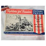 Lot of 5 Guild and Fighters for Freedom Picture Puzzles, including Guild No. 3900 and Fighters for Freedom No. 3902 - One has some bent pieces, One is Complete, One is Missing a Single Piece
