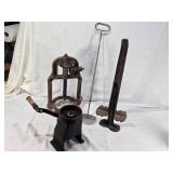 Royal Blue Junior No.33 Cream Separator, Empire Cobbler Shoe Stand, and Cream Can Stirrer