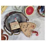 Warner Bros. Plate with Tasmanian Devil and She-Devil, Menards Lumber Apron, Small Brass Gong with No Mallet, Glass Jar and More