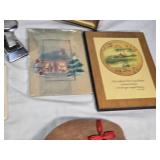 Warner Bros. Plate with Tasmanian Devil and She-Devil, Menards Lumber Apron, Small Brass Gong with No Mallet, Glass Jar and More