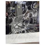Mirror with Etched Skull Design