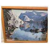 Framed Puzzle Art and Prints Collection including Terry Redlin Signed Puzzle, Americana Poster, and Various Prints