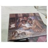 Framed Puzzle Art and Prints Collection including Terry Redlin Signed Puzzle, Americana Poster, and Various Prints