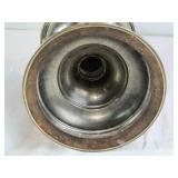 Antique Metal Oil Lamp with Glass Chimney and Shade