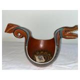 Norwegian Carved Painted Ale Scoop, Signed CCR, 1763-1845