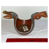 Norwegian Carved Painted Ale Scoop, Signed CCR, 1763-1845