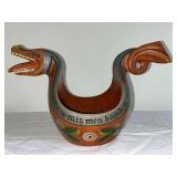 Norwegian Carved Painted Ale Scoop, Signed CCR, 1763-1845