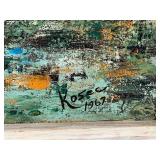 Vintage 1967 Kosec Painting - Old Houses Scene