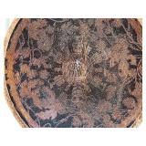 Antique Carved Wooden Bowl with Inscriptions