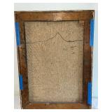 Cubist Abstract Architecture Oil Painting in Wooden Frame