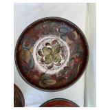 Set of 3 Vintage Norwegian Rosemaling Painted Wooden Bowls