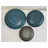 Set of 3 Vintage Norwegian Rosemaling Painted Wooden Bowls