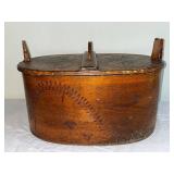 Antique Norwegian Tine Box with Intricate Carvings